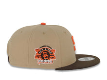 Load image into Gallery viewer, San Diego Padres New Era MLB 9FIFTY 950 Snapback Cap Hat Khaki Crown Brown Visor Orange/White Logo Stadium Side Patch Green UV
