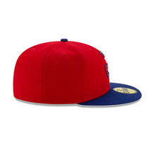 Load image into Gallery viewer, (Youth) Texas Rangers New Era MLB 59FIFTY 5950 Kids Fitted Cap Hat Red Crown Royal Blue Visor Team Color Logo with State Map
