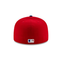 Load image into Gallery viewer, (Youth) Texas Rangers New Era MLB 59FIFTY 5950 Kids Fitted Cap Hat Red Crown Royal Blue Visor Team Color Logo with State Map
