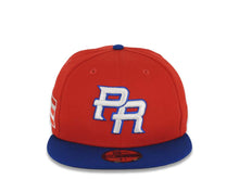 Load image into Gallery viewer, Puerto Rico New Era World Baseball Classic WBC 59FIFTY 5950 Fitted Cap Hat Red Crown Light Royal Blue Visor White/Light Royal Blue Logo Gray UV
