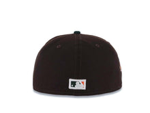 Load image into Gallery viewer, San Diego Padres New Era MLB 59FIFTY 5950 Fitted Cap Hat Dark Brown Crown Dark Green Visor White/Orange Logo 1992 All-Star Game Side Patch Orange UV
