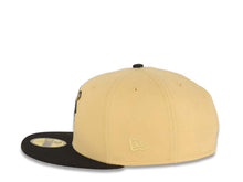 Load image into Gallery viewer, San Diego Padres New Era MLB 59FIFTY 5950 Fitted Cap Hat Vegas Gold Crown Black Visor Metallic Gold Catching Friar Logo 40th Anniversary Side Patch
