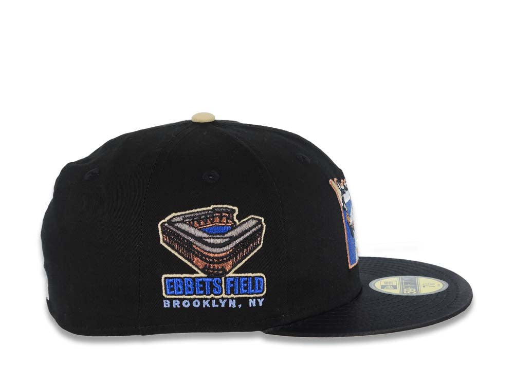 Satin Visor) New Era 59FIFTY 5950 Fitted Cap Hat Black Crown/Visor