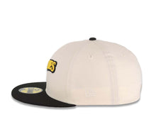 Load image into Gallery viewer, San Diego Padres New Era MLB 59FIFTY 5950 Fitted Cap Hat Chrome Crown Black Visor Yellow/Black Script Logo 25th Anniversary Side Patch Gray UV
