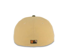 Load image into Gallery viewer, San Diego Padres New Era MLB 59FIFTY 5950 Fitted Cap Hat Vegas Gold  Crown Olive Green Visor Olive Green/Ligth Brown Logo 1992 All-Star Game Side Patch Light Peach UV
