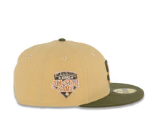 Load image into Gallery viewer, San Diego Padres New Era MLB 59FIFTY 5950 Fitted Cap Hat Vegas Gold  Crown Olive Green Visor Olive Green/Ligth Brown Logo 1992 All-Star Game Side Patch Light Peach UV
