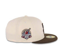 Load image into Gallery viewer, San Diego Padres New Era MLB 59FIFTY 5950 Fitted Cap Hat Cream Crown Brown Visor Brown Logo 40th Anniversary Side Patch Green UV
