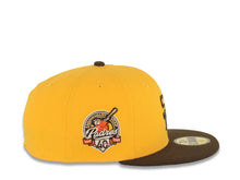 Load image into Gallery viewer, San Diego Padres New Era MLB 59FIFTY 5950 Fitted Cap Hat Yellow Crown Brown Visor Brown Logo 40th Anniversary Side Patch Green UV
