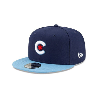 Chicago Cubs New Era MLB 9FIFTY 950 Snapback Cap Hat Navy Blue Crown Sky Blue Visor White/Red Logo (City Connect)