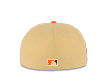 Load image into Gallery viewer, San Diego Padres New Era MLB 59FIFTY 5950 Fitted Cap Hat Vegas Gold Crown Brown Visor Orange/White Logo 25th Anniversary Side Patch Green UV
