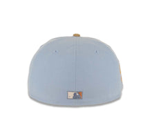 Load image into Gallery viewer, San Diego Padres New Era MLB 59FIFTY 5950 Fitted Cap Hat Sky Blue Crown Khaki Visor Metallic Brown Logo Jackie Robinson 50th Anniversary Side Patch
