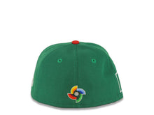 Load image into Gallery viewer, (Youth) Mexico New Era WBC World Baseball Classic 59FIFTY 5950 Fitted Kid Cap Hat Green Crown Red Visor Green/White/Red Logo Mexico Flag Side Patch
