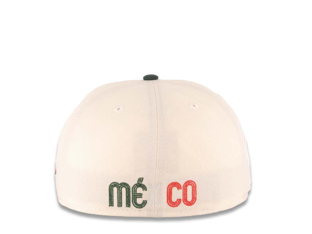 Mexico New Era World Baseball Classic Wbc 59FIFTY 5950 Fitted Cap Hat Cream Crown Cardinal Visor Green/White/Cardinal Logo Green UV 7