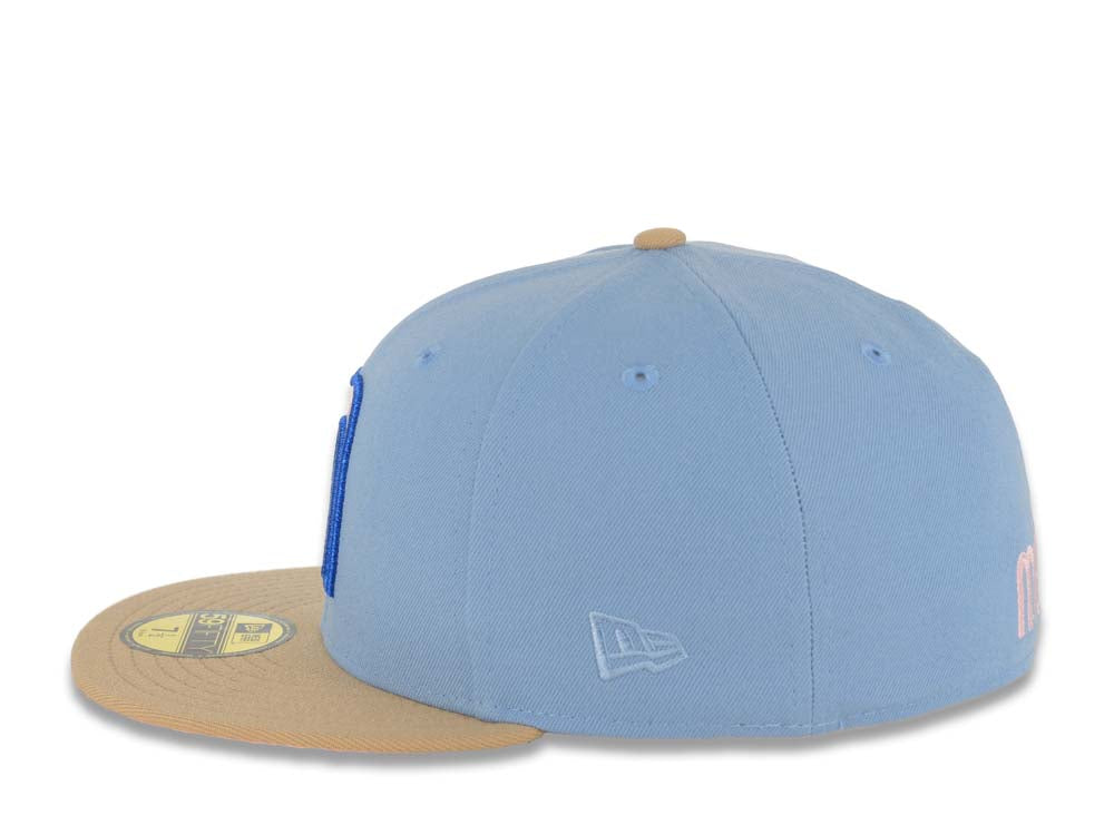 Mexico Sky Blue Pink Two Tone Wbc Gray UV New Era 59FIFTY Fitted Hat