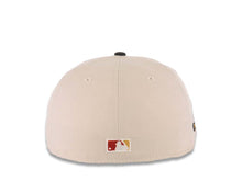 Load image into Gallery viewer, San Diego Padres New Era MLB 59FIFTY 5950 Fitted Cap Hat Stone Crown Black Visor Metallic Black/Gold Staggered Logo Petco Park Side Patch Gray UV
