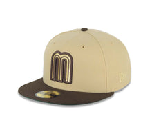 Load image into Gallery viewer, Mexico New Era WBC World Baseball Classic 59FIFTY 5950 Fitted Cap Hat Vegas Gold Crown Brown Visor Metallic Gold/Brown Logo Mexico Flag Side Patch
