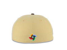 Load image into Gallery viewer, Mexico New Era WBC World Baseball Classic 59FIFTY 5950 Fitted Cap Hat Vegas Gold Crown Brown Visor Metallic Gold/Brown Logo Mexico Flag Side Patch
