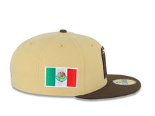 Load image into Gallery viewer, Mexico New Era WBC World Baseball Classic 59FIFTY 5950 Fitted Cap Hat Vegas Gold Crown Brown Visor Metallic Gold/Brown Logo Mexico Flag Side Patch
