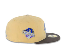 Load image into Gallery viewer, San Diego Padres New Era MLB 59FIFTY 5950 Fitted Cap Hat Vegas Gold Crown Gray Visor Metallic Blue/Gold Baseball Club Logo Elsinore Storm SidePatch
