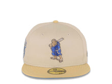 Load image into Gallery viewer, San Diego Padres New Era MLB 59FIFTY 5950 Fitted Cap Hat Stone Crown Vegas Gold Visor Metallic Blue/Aluminum Batting Friar Logo Go Padres Side Patch
