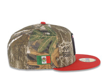 Load image into Gallery viewer, Mexico New Era WBC World Baseball Classic 59FIFTY 5950 Fitted Cap Hat Real Tree Edge Camo Crown Red Visor Glow White/Red Logo Mexico Flag Side Patch
