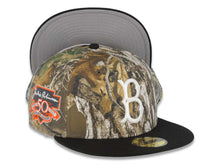 Load image into Gallery viewer, Los Angeles Dodgers New Era MLB 59FIFTY 5950 Fitted Cap Hat Real Tree Camo Crown Black Visor White Logo Jackie Robinson 50th Anniversary Side Patch
