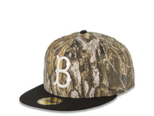 Load image into Gallery viewer, Los Angeles Dodgers New Era MLB 59FIFTY 5950 Fitted Cap Hat Real Tree Camo Crown Black Visor White Logo Jackie Robinson 50th Anniversary Side Patch
