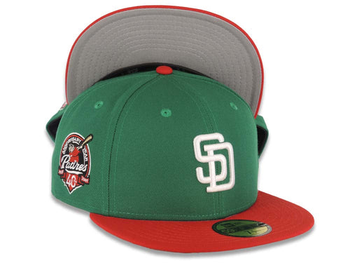 San Diego Padres New Era MLB 59FIFTY 5950 Fitted Cap Hat COLOR1 Crown COLOR2 Visor COLOR3 Logo Mexico Flag Side Patch