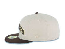 Load image into Gallery viewer, San Diego Padres New Era MLB 59FIFTY 5950 Fitted Cap Hat Stone Crown Dark Brown Visor Dark Brown/Metallic Gold Logo 1971 All-Star Game Side Patch
