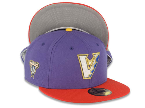 Arizona Diamondbacks New Era MLB 59FIFTY 5950 Fitted Cap Hat Light Purple Crown Red Visor White/Blue Logo Gray UV