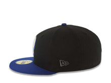 Load image into Gallery viewer, San Diego Padres New Era MLB 59FIFTY 5950 Fitted Cap Hat Black Crown Dark Royal Blue Visor Glow White/Metallic Silver 25th Anniversary Side Patch
