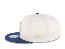 Load image into Gallery viewer, San Diego Padres New Era MLB 59FIFTY 5950 Fitted Cap Hat Cream Crown Navy Blue Visor Red/Gold Logo Petco Park Side Patch Gray UV
