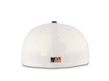 Load image into Gallery viewer, San Diego Padres New Era MLB 59FIFTY 5950 Fitted Cap Hat Cream Crown Navy Blue Visor Red/Gold Logo Petco Park Side Patch Gray UV
