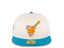 Load image into Gallery viewer, San Diego Padres New Era MLB 59FIFTY 5950 Fitted Cap Hat Cream Crown Teal Visor Orange/ Metallic Gold Petco Park Side Patch Gray UV
