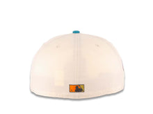 Load image into Gallery viewer, San Diego Padres New Era MLB 59FIFTY 5950 Fitted Cap Hat Cream Crown Teal Visor Orange/ Metallic Gold Petco Park Side Patch Gray UV
