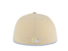 Load image into Gallery viewer, San Diego Padres New Era MLB 59FIFTY 5950 Fitted Cap Hat Vegas Gold Crown Light Brown Visor Light Brown/Yellow Script Logo 1978 All-Star Game Side Patch
