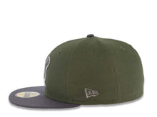 Load image into Gallery viewer, Arizona Diamondbacks New Era MLB 59FIFTY 5950 Fitted Cap Hat Olive Green Crown Gray Visor Metallic Gray/White Snake Logo 20th Anniversary Side Patch Gray UV
