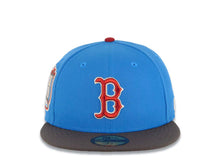 Load image into Gallery viewer, Boston Red Sox New Era MLB 59FIFTY 5950 Fitted Cap Hat Cardinal Blue Crown Dark Gray Visor Metallic Red/Cream Logo 1999 All-Star Game Side Patch Gray UV
