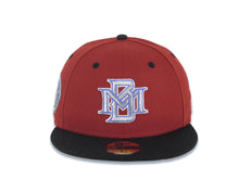 Load image into Gallery viewer, Milwaukee Brewers New Era MLB 59FIFTY 5950 Fitted Cap Hat Red Crown Black Visor Metallic Aluminum/Light Purple Logo 25th Silver Anniversary Side Patch Gray UV
