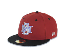 Load image into Gallery viewer, Milwaukee Brewers New Era MLB 59FIFTY 5950 Fitted Cap Hat Red Crown Black Visor Metallic Aluminum/Light Purple Logo 25th Silver Anniversary Side Patch Gray UV

