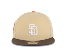 Load image into Gallery viewer, San Diego Padres New Era MLB 9FIFTY 950 Snapback Cap Hat Vegas Gold Crown Brown Visor White Logo 25th Anniversary Side Patch Green UV
