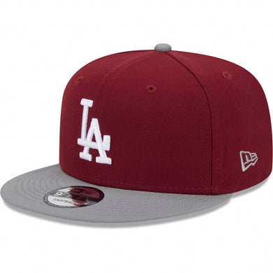 (Youth) Los Angeles Dodgers New Era MLB 9FIFTY 950 Kid Snapback Cap Hat Cardinal Crown Gray Visor White Logo (2-Tone Color Pack)