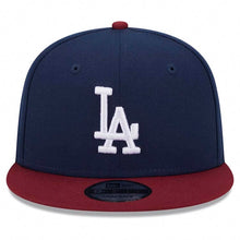 Load image into Gallery viewer, Los Angeles Dodgers New Era MLB 9FIFTY 950 Snapback Cap Hat Navy Blue Crown Cardinal Visor White Logo (2-Tone Color Pack)
