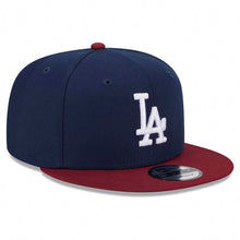 Load image into Gallery viewer, Los Angeles Dodgers New Era MLB 9FIFTY 950 Snapback Cap Hat Navy Blue Crown Cardinal Visor White Logo (2-Tone Color Pack)
