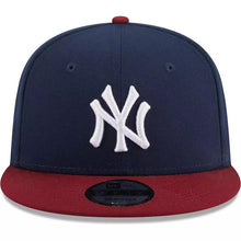Load image into Gallery viewer, New York Yankees New Era MLB 9FIFTY 950 Snapback Cap Hat Navy Blue Crown Cardinal Visor White Logo (2-Tone Color Pack)
