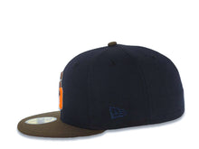 Load image into Gallery viewer, San Diego Padres New Era MLB 59FIFTY 5950 Fitted Cap Hat Navy Blue Crown Brown Visor Brown/Orange Logo Batterman Batty Side Patch Gray UV
