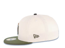 Load image into Gallery viewer, San Diego Padres New Era MLB 59FIFTY 5950 Fitted Cap Hat Cream Crown Olive Visor Brown/Olive Green Logo 40th Anniversary Side Patch Brown UV
