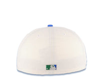 Load image into Gallery viewer, San Diego Padres New Era MLB 59FIFTY 5950 Fitted Cap Hat Cream Crown Royal Blue Visor Sky Blue/Green Logo 40th Anniversary Side Patch Gray UV
