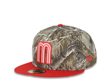 Load image into Gallery viewer, Mexico New Era 59FIFTY 5950 Fitted Cap Hat Real Tree Edge Camo Crown Red Visor Glow White/Red Logo Mexico Flag Side Patch Green UV
