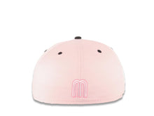 Load image into Gallery viewer, Mexico New Era 59FIFTY 5950 Fitted Cap Hat Pink Crown Black Visor White/Dark Pink Logo Mexico Flag Side Patch Green UV

